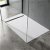 doporro Piatto Doccia Rettangolare in Marmoresina Effetto Pietra, Spessore 4 cm, Installazione Versatile, Design Antiscivolo, 90x120 cm, Bianco - Geoma04