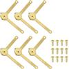 PATIKIL Supporto Cerniera Coperchio 2,7 x 0,3, 6 Pezzi Cerniera di Supporto Coperchio in Metallo Rotabile a 180 Gradi per Armadietto Gioielli Valigia, Oro