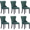 vidaXL 6X Sedie da Pranzo Arredo Bar Ristorante Sgabelli Panche Poltroncine Pub Sedute Seggiole Poltrone Mobili Cucina Soggiorno Velluto Verde Scuro