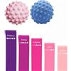 Mornly 5 fasce di resistenza + 2 sfere fasciali - Set di fasce fitness premium con 5 livelli, fasce di resistenza in lattice per costruzione muscolare, yoga, pilates e riabilitazione