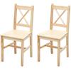 Mendler Set 2X sedie Country Classica Cucina Soggiorno HWC-F77 Legno massello 42x40x86cm Legno Chiaro