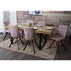 Mendler Set 6X sedie con Seduta Girevole HWC-J69 Velluto Senza braccioli Rosa