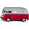 siku 2362, VW T1 Transporter, 1:50, Metallo/Plastica, Rosso/Grigio, Auto Giocattolo, Porte Apribili, Gancio di Traino