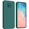 WBWONE Cover per Xiaomi Redmi Note 9S / Redmi Note 9 Pro, Anti-Graffio Antiurto Custodia in Morbida Silicone TPU Protettiva Case con Fodera in Tessuto - Verde scuro