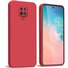 WBWONE Cover per Xiaomi Redmi Note 9S / Redmi Note 9 Pro, Anti-Graffio Antiurto Custodia in Morbida Silicone TPU Protettiva Case con Fodera in Tessuto - Rosso
