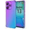 HAOYE Cover per Xiaomi Redmi 13 4G / Poco M6 4G, Custodia in TPU a Gradiente Colori, [Rinforzare la con Angoli] Custodia Trasparente Silicone Morbida Ultra Sottile Case (Viola/Blu)