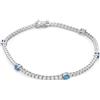 ALFIERI & ST. JOHN Bracciale tennis Alfieri & St. John in oro bianco 18kt con diamanti ct 1.60 e zaffiri ct 1.10. Lunghezza 18 cm.
