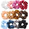 Rayyl 12Pcs Scrunchies per Capelli, Fasce Elastiche Donne Ragazze , Lacci in Morbido Raso di Seta Corde Porta Coda di Cavallo Accessori
