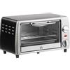 Easycomfort Fornetto Elettrico 10L Temperatura Regolabile e Timer, Griglia e Teglia Incluse, 750W, 36.5x26x22cm, Argento Nero