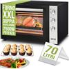 Bakaji Forno Fornetto Elettrico Ventilato Capacità 70 litri Potenza 2500W Temperatura Regolabile fino 250° 2 Ventilazioni Elenti Riscaldanti Acciaio Luce Interna Funzione Timer (70 Litri)