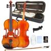 WUQIMUSC Violino 4/4 set completo per principianti, adulti, studenti, violino in legno massello di acero invecchiato, accessori in ebano con custodia rigida, spalliera, arco, corde extra (giallo