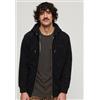 Superdry per uomo. [M2013116A] Felpa con cappuccio e zip con logo nero essenziale, Casual, Cotone