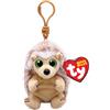 Ty Beanie Bellies Clips Anello Porta Chiavi di Peluche, Bumper il Riccio con gli Occhioni Verdi Glitter, gli Animaletti di Peluche con il Pancino Morbido 12 Cm T43114