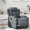 Gecheer Poltrona,Massaggiante,Elettrica,Relax,Reclinabile,da TV,da Saotto,in Similpelle,Grigia,con Poggiapiedi,77x94,5x100 cm,Poltrona Reclinabile,Relax,Poltrona da TV,Poltrona per Anziani