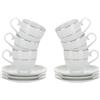 KASANOVA Set 6 tazzine caffè porcellana bianca Strippy Gold