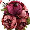 Duovlo Fiori finti vintage peonia artificiale in seta, decorazione per la casa, confezione da 1 (nuovo rosso)