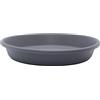 The HC Companies Sottovaso per vasi da fiori, sottovaso in plastica per esterni e interni, design tradizionale per il drenaggio dell'acqua, vassoio rotondo resistente ed elegante (35,6 cm, grigio