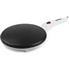 G3 Ferrari G10306 Crepiera, 800 W, Piastra 20cm, Uso facile, Completo di ciotola per impasto, Maniglia antiscottatura, Bianco
