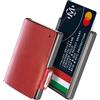 OPPAHA Mini Wallet in Pelle Primo Fiore - Portafoglio Slim Leggero e Tascabile per Carte di Credito, Banconote e Documenti - Eleganza e Funzionalità in Rosso per Uomo e Donna