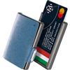 OPPAHA Mini Wallet in Pelle Saffiano - Portafoglio Slim Leggero e Tascabile per Carte di Credito, Banconote e Documenti - Eleganza e Durabilità in Blu per Uomo e Donna