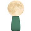HOMCOM Lampada da Tavolo a Forma di Luna e 3 Colori con 10 Luminosità, in ABS, Ø15x28 cm, Bianco e Verde Scuro | Aosom Italy