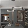 YYUTLUO Lampadario LED Moderno DIY Cerchio | 2 Nera Anelli :40+60cm=40W Illuminazione A Sospensione LED In Metallo+Acrilico Telecomando Dimmerabile Lampada Sospensione Soffitto Rotondo Soggiorno