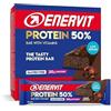 Enervit Protein Bar 50% Dark Choco, Barrette Proteiche Enervit, 20 Grammi di Proteine, Barrette con Vitamina D e Vitamina B6, Gusto Cioccolato Fondente, Senza Glutine, Low Sugar, 12 Barrette da 40g
