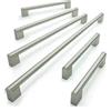 BSM Marketing Maniglia per armadi da cucina, design a barra sporgente, in acciaio inossidabile spazzolato, finitura argentata di BSM Marketing (5, 96 mm), argento