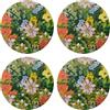 Creative Tops Tropical Floral, Set di 4 tovagliette rotonde con stampa con fiori tropicali, retro in sughero, resistenti alle macchie e al calore fino a 120 °C, facili da pulire, 40 x 29 cm
