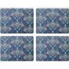 Creative Tops Arts & Crafts, Set di 4 tovagliette rettangolari blu, con stampa, retro in sughero e superficie laccata, resistenti alle macchie al calore fino a 120 °C, facili da pulire, 30 x 22 cm