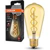 OSRAM Lampada LED Vintage 1906 Classic Edison FIL, E27, globo, oro, 4W, 300lm, 2000K, luce bianca molto calda, filamento magnetico, basso consumo energetico, lunga durata