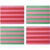 Creative Tops Stripe Print, Set di 4 tovagliette rettangolari a righe, con superficie laccata, retro in sughero, resistenti alle macchie e al calore fino a 120 °C, facili da pulire, 30 x 22 cm
