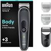 Braun Serie 5 Rasoio Elettrico Corpo Uomo, per Petto, Ascelle, Inguine e Zone Sensibili, con Pettini Da 3 a 11 mm, Tecnologia SkinShield per un Uso Delicato, Impermeabile, 100 Min Autonomia, BG5340