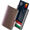 OPPAHA Mini Wallet in Pelle Primo Fiore - Portafoglio Slim Leggero e Tascabile per Carte di Credito, Banconote e Documenti - Eleganza e Funzionalità in Marrone per Uomo e Donna
