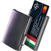 OPPAHA Mini Wallet in Pelle Primo Fiore - Portafoglio Slim Leggero e Tascabile per Carte di Credito, Banconote e Documenti - Eleganza e Funzionalità in Blu per Uomo e Donna