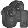 ELRO DB4000PF-P1C2B - Kit campanello Kinetic senza fili, con 2 x ricevitore plug-in con presa, senza batterie