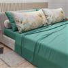 PETTI Artigiani Italiani - Lenzuola Matrimoniali Cotone con Federe in Stampa Digitale, Lenzuolo Completo Letto Matrimoniale Fantasia Floreale 154 Ottanio, 100% Made in Italy