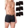 Kappa Boxer Vinesta Uomo 6 Pezzi I Set di Mutande Uomo Attillate in Cotone Elasticizzato I Boxer Nero con Fondo Nero I Taglia XXL I Intimo Uomo di qualità I Mutande Boxer Uomo I Caviale