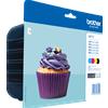 ORIGINAL Brother Multipack nero / ciano / magenta / giallo LC-123 LC123VALBPDR 4 cartucce d'inchiostro LC123: BK+C+M+Y