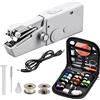 ALFFREUDE Mini Macchina Cucire Portatile Macchina da Cucire Elettrica Portatile con Accessori Cucito, Cucitrice Portatile per Tessuti, Adatta per Vestiti, Tende in Tessuto, Casa e Viaggio