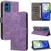 TAUYN Cover per Motorola Moto G24/E14/G04s/G04, Premium PU/TPU Pelle Wallet RFID Cover, Chiusura Magnetica Stent Custodia - Viola
