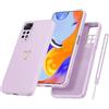 Yichxu Cover per Xiaomi Redmi Note 11 Pro 5G con Cordino Custodia Leggero TPU Silicone Motivo Cuore Ultra Sottile Morbid Antiurto Paraurti con Corda Protettiva Case per Redmi Note 11 Pro 4G/5G, Viola