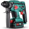 POSENPRO Martello Tassellatore SDS Plus a Batteria 20 V, Motore Senza Spazzole, 4 in 1 Funzione, Forza Percussione 1,7 Joule, 4,0 Ah Batteria, Martello Demolitore Batteria