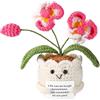 TOYMIS Orchidea Positiva, Orchidea Uncinetto Supporto Emotivo Fiori All'Uncinetto con Carta Messaggio Positivo per Regalo Motivazionale Casa Ufficio Decorazione Regalo Ritorno a Scuola(Bianco e Rosa)