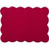 H&H Set 4 Tovagliette Americane Trapuntate in Cotone Rosso 45x33 cm - Eleganti, Lavabili a Mano, No Asciugatrice - Per Cucina, Sala da Pranzo, Colazione