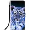 Sunrive Cover compatibile con DOOGEE N55/N55 PRO, Custodia con supporto di stand e in Pelle artificiale per carte di credito Portafoglio Flip Chiusura Magnetica bumper(Q tigre)