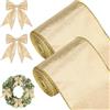 KAHEIGN 2 Rotoli Nastro di Velluto Natalizio, 11m x 10cm Larghezza Nastro di Velluto Impermeabile con Bordo Dorato per Natale Confezione Regalo Fai da Te Ghirlanda Fiocco Albero Decorazione (Oro)