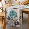 Hanrunsi Grigio Runner Estate Runner Tavola Moderno Decorazioni Runner Tavola Gigli Blu-Verdi Decorazioni Runner per Il Tavola del Tavolo da Pranzo Della Cucina Runner da Tavola Decorazione per Casa 33x183 cm