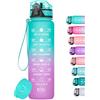 HydroPal Borraccia 1 Litro, Borraccia Bambina con Palestra Motivazionale, 1l Borraccia Personalizzata con Orari per Bere, senza BPA, Borracce a Prova Di Perdite per Palestra (Blu e rosa)