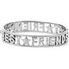 Flowers Bracciale Rigido in Acciaio dorato o argentato scritte varie con zirconcini. Sacchettino in tessuto. Idea Regalo Hope, Love, Family, Dream, Carpe Diem, Amore (Argentato Best Friends)